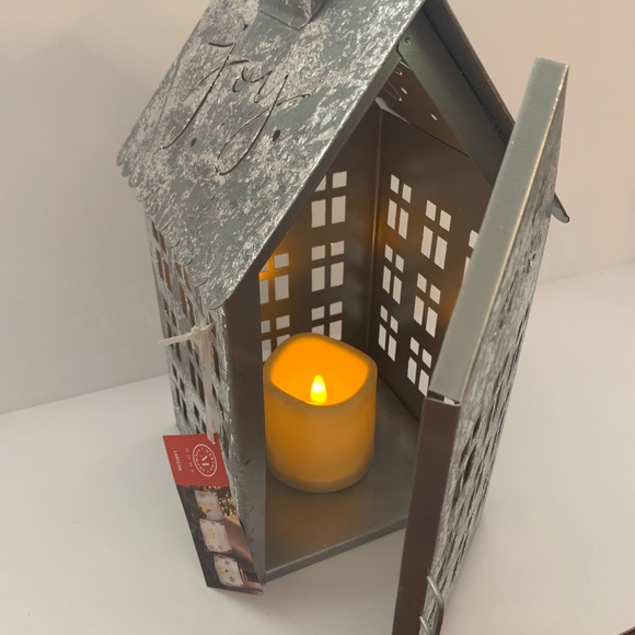 Martha Stewart Christmas Galvanized Lighted Decor House Town Village Set Of 3 - Picture 8 of 9